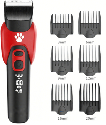 Stainless Steel Cordless Pet Clipper USB Rechargeable Pet Hair Clippers Lightweight