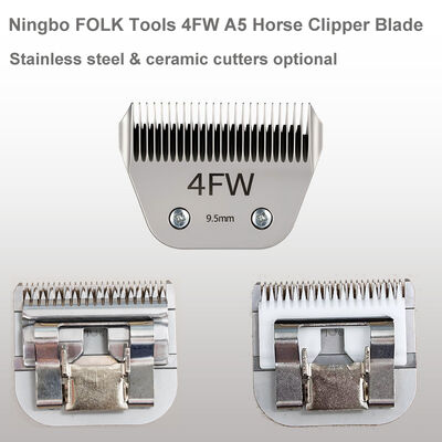 9.5mm Wide A5 Horse Clipper Blade with 36% Wider Cutting Surface and Stainless or Ceramic Cutter for Full Body Clipping