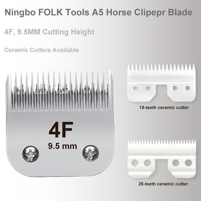 9.5mm Cutting Length Full Tooth 4F Horse Clipper Blade with Ceramic or Stainless Cutter A5 Clipper Blade