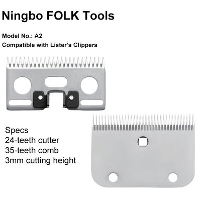 A2 Carbon Steel Horse Clipper Blade 24 Teeth 3mm Cutting Height for Lister Clippers