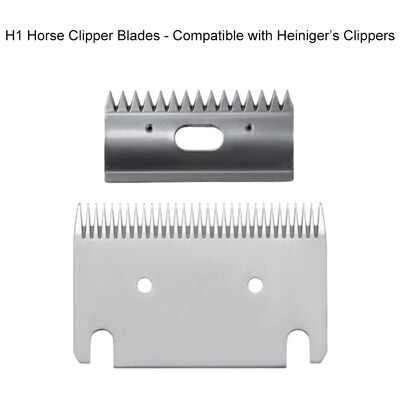 H1 Carbon Steel Horse Clipper Blade 1mm Cutting Height 15 Teeth Cutter 31 Teeth Comb for Heiniger Clippers