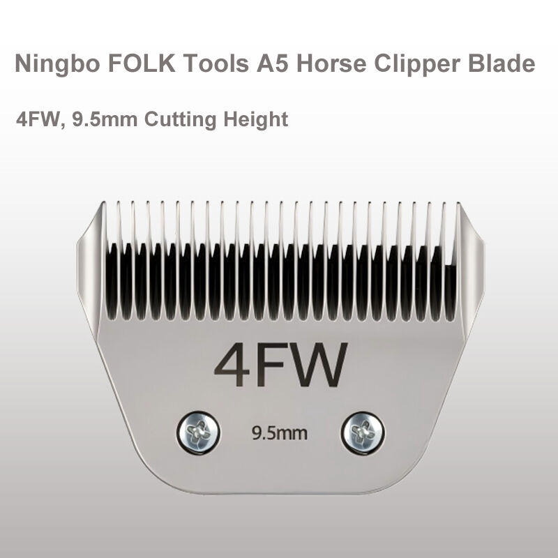 9.5mm Wide A5 Horse Clipper Blade with 36% Wider Cutting Surface and Stainless or Ceramic Cutter for Full Body Clipping