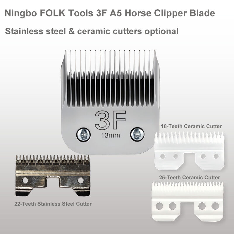 A5 3F Horse Clipper Blade 13mm Cutting Height Stainless Steel Comb with Ceramic Or Steel Cutter