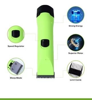 Cordless Brushless Animal Hair Clipper with Low Noise and Replaceable Battery for Pet Grooming
